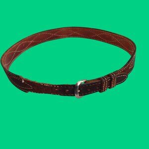 38 Vintage Hereford Brown Leather Western Cowboy Belt Distressed 1970's USA